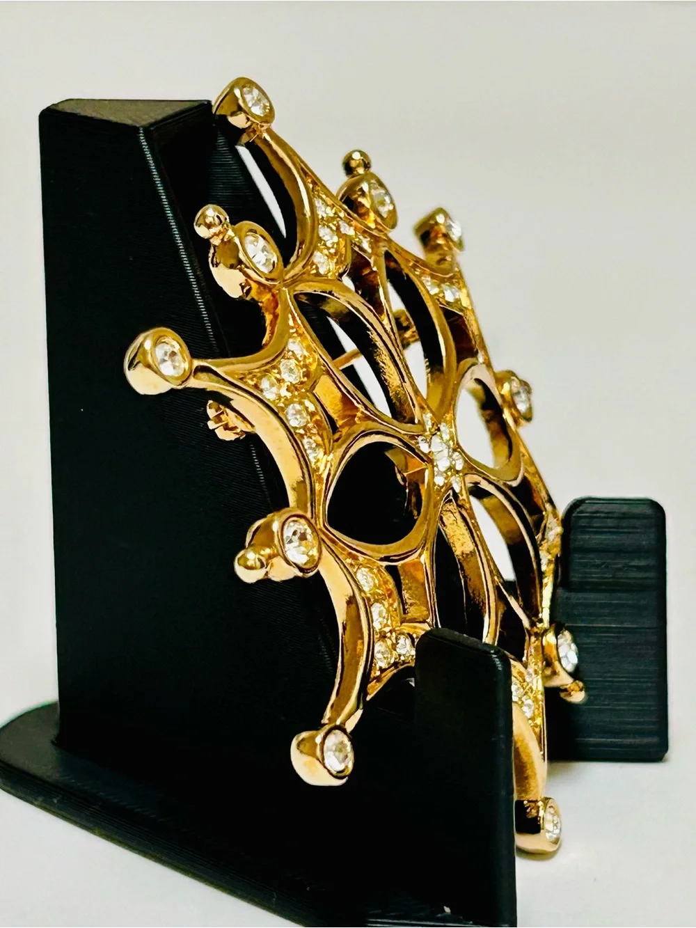 Swarovski Gold-Tone Crystal Flower Snowflake Brooch